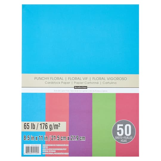 12 Packs: 50 ct. (600 total) Punchy Floral 8.5&#x22; x 11&#x22; Cardstock Paper by Recollections&#x2122;